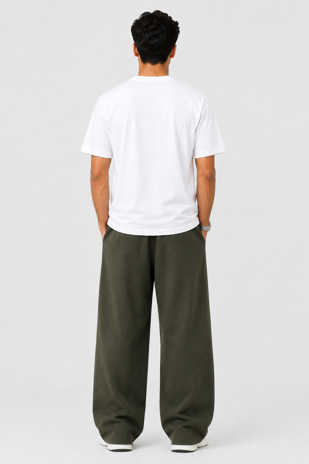 Crew Neck Plain White T Shirt - Men