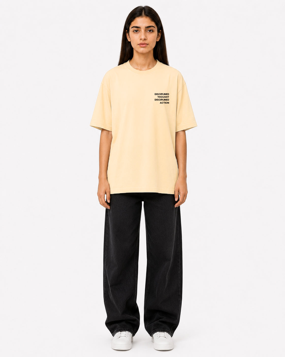 Caution Swirl Print Oversized Tee | Women - Black