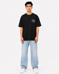 Front view of men’s black t-shirt