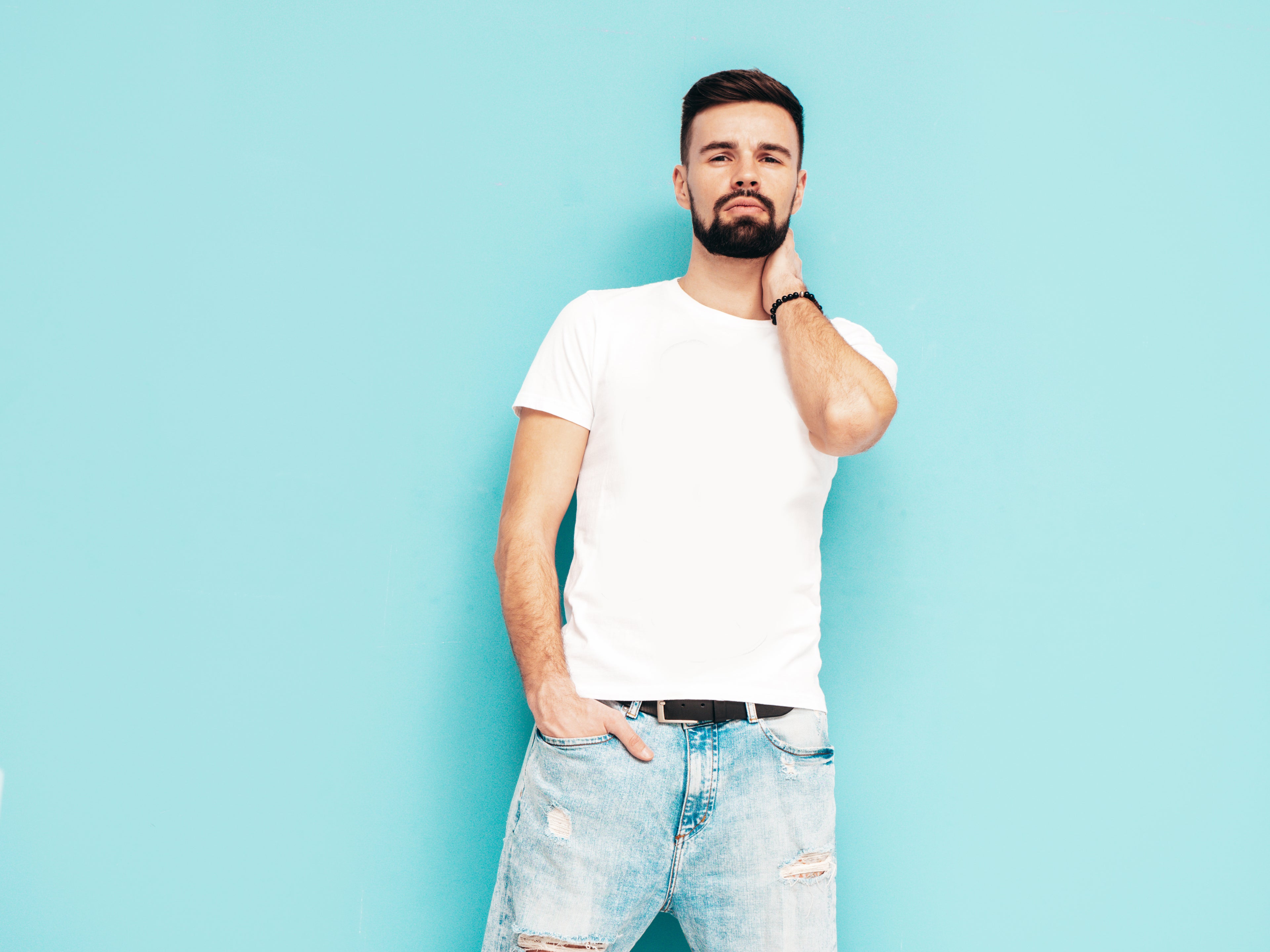 Men simple Shirt White